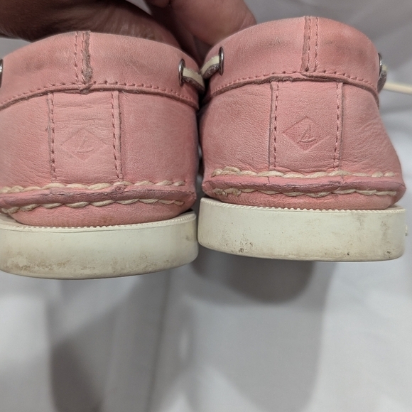 Sperry Top Sider Pink Leather Lace up Boat Deck Shoes Preppy Women’s Size 9 - Picture 6 of 9